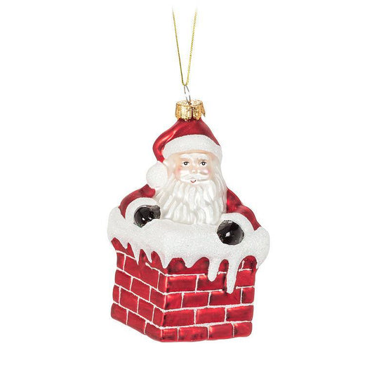 Santa in Chimney Ornament