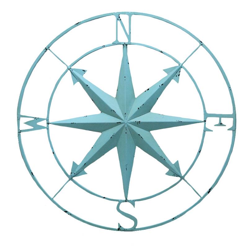 Decor - Blue Metal Compass