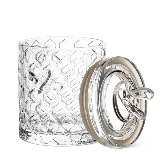 Honeycomb Jar with Bee on Sealed Lid