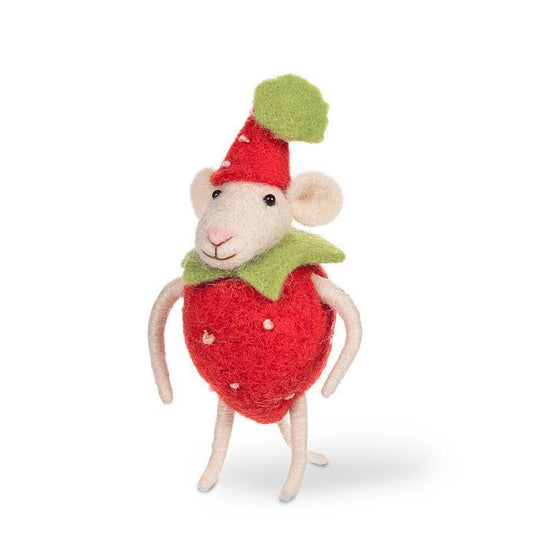 Mouse in Strawberry Costume Ornament