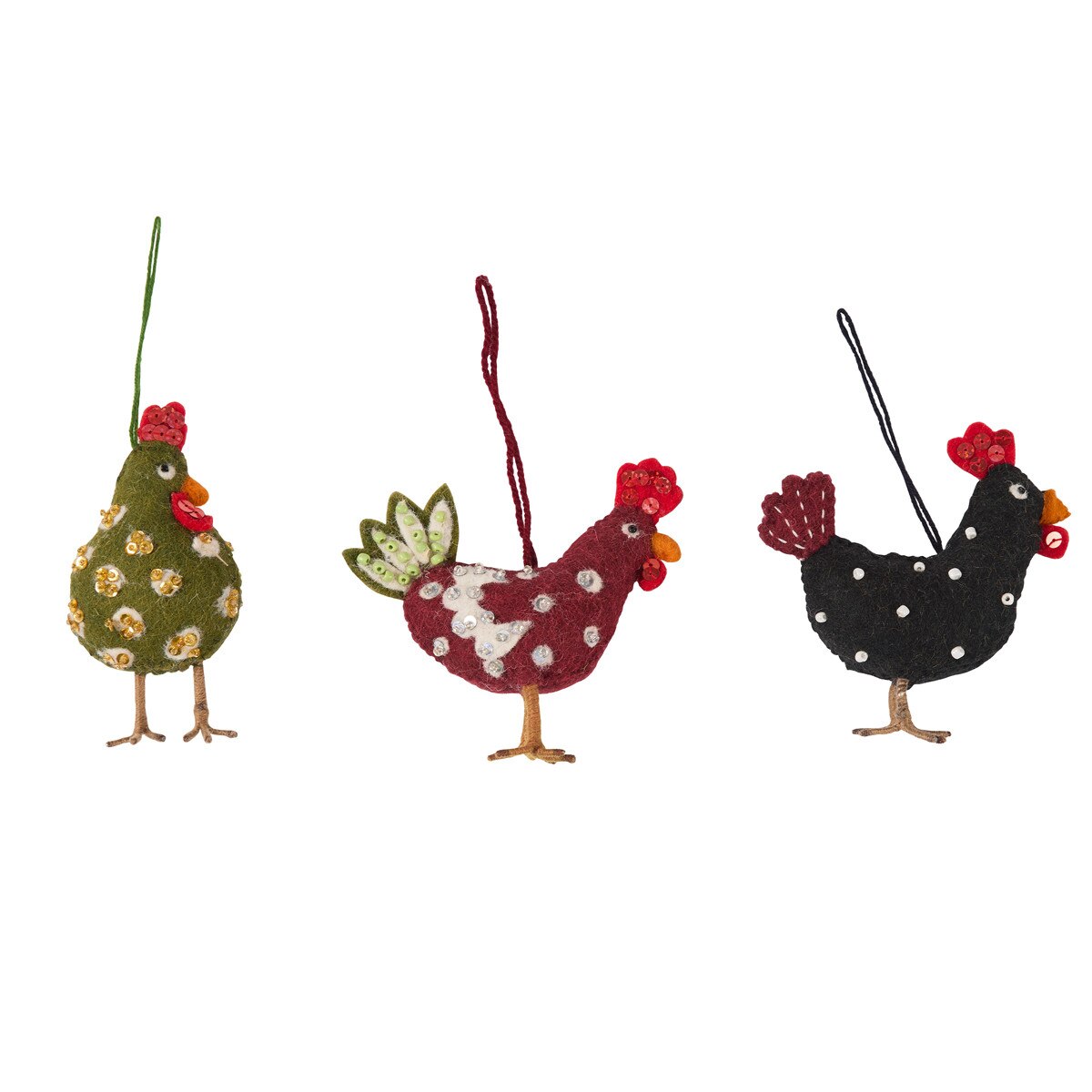 Chicken Felt Ornaments