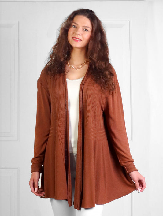 Sweater - Embroidered Bottom Design - Coffee
