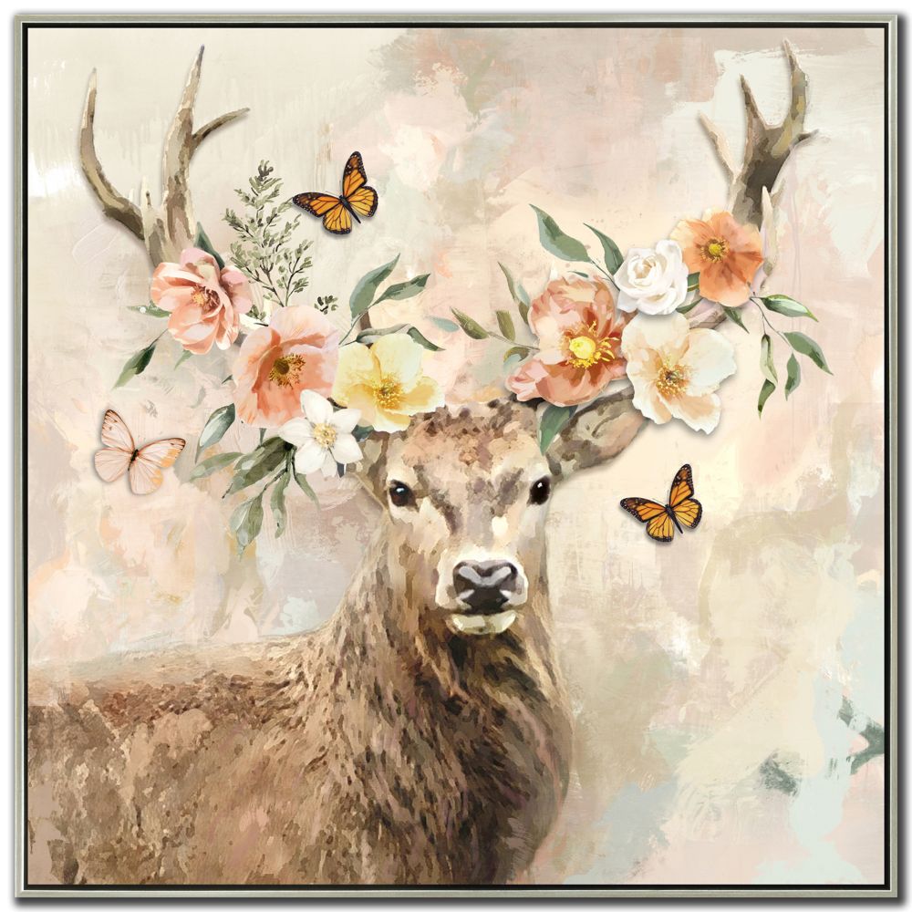 Peach Floral Antlers