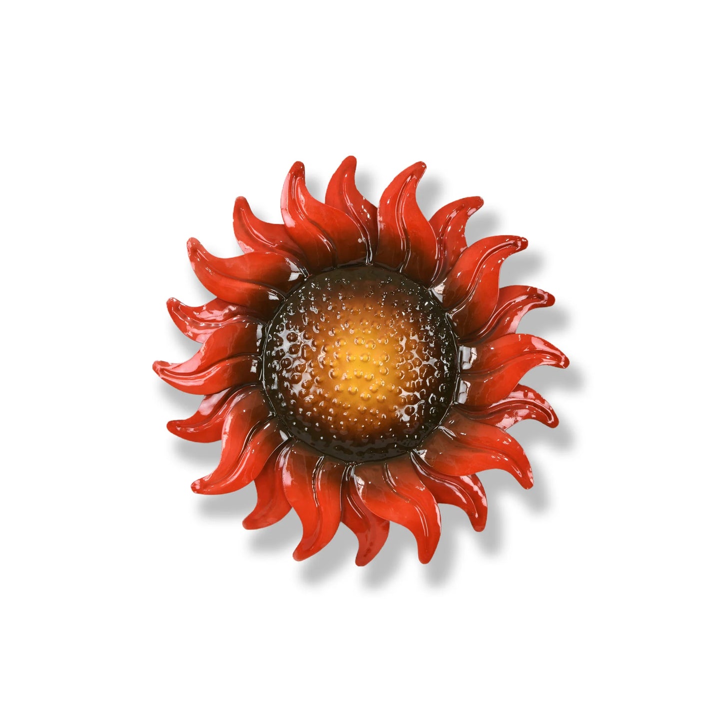 Metal 16in Orange Sunflower Wall Art