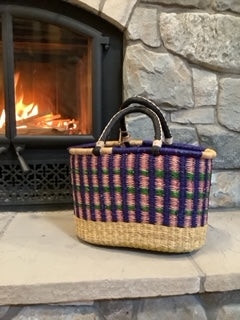 Big Blue Moma - Oval Basket with Two Handles