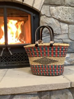 Big Blue Moma - Tulip Shape Basket with handles
