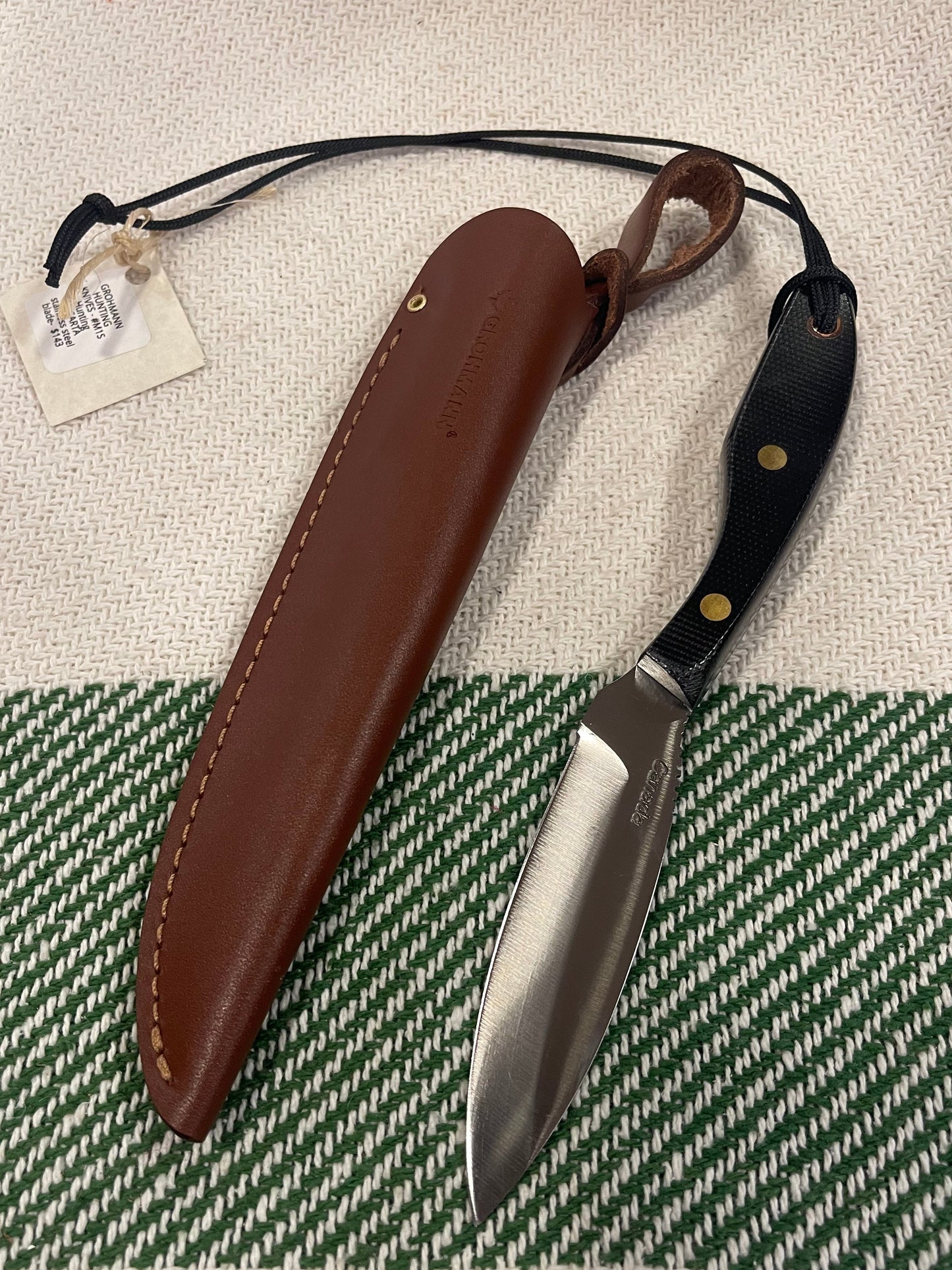 GROHMANN HUNTING KNIVE- M1S #1 Original Design MICARTA - $143.00