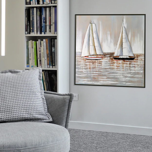Boats at Play Oil Painting