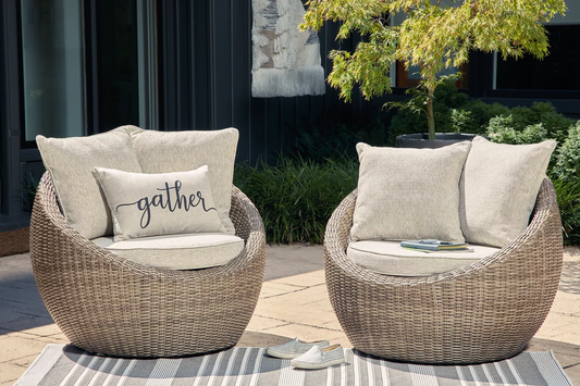 Ashley Outdoor Furniture - Danson Swivel Lounge with Cushion