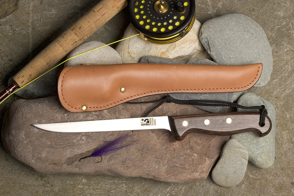 GROHMANN KNIVES - Regular Line Fillet Knife & Leather Sheath RF800 $112