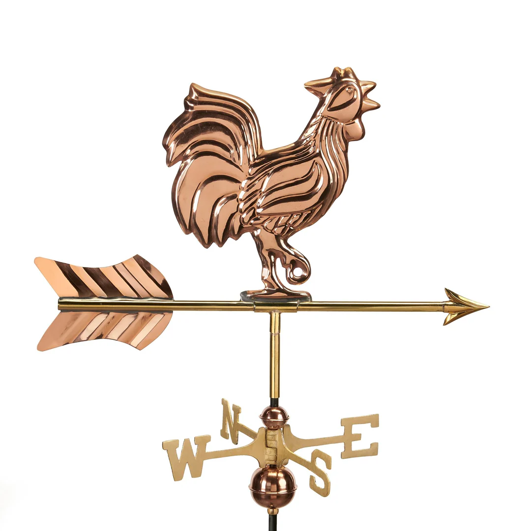 Rooster Cottage Weathervane Polished