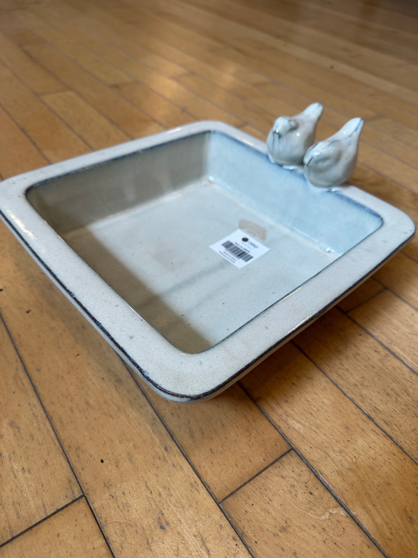 Square ceramic bird bath