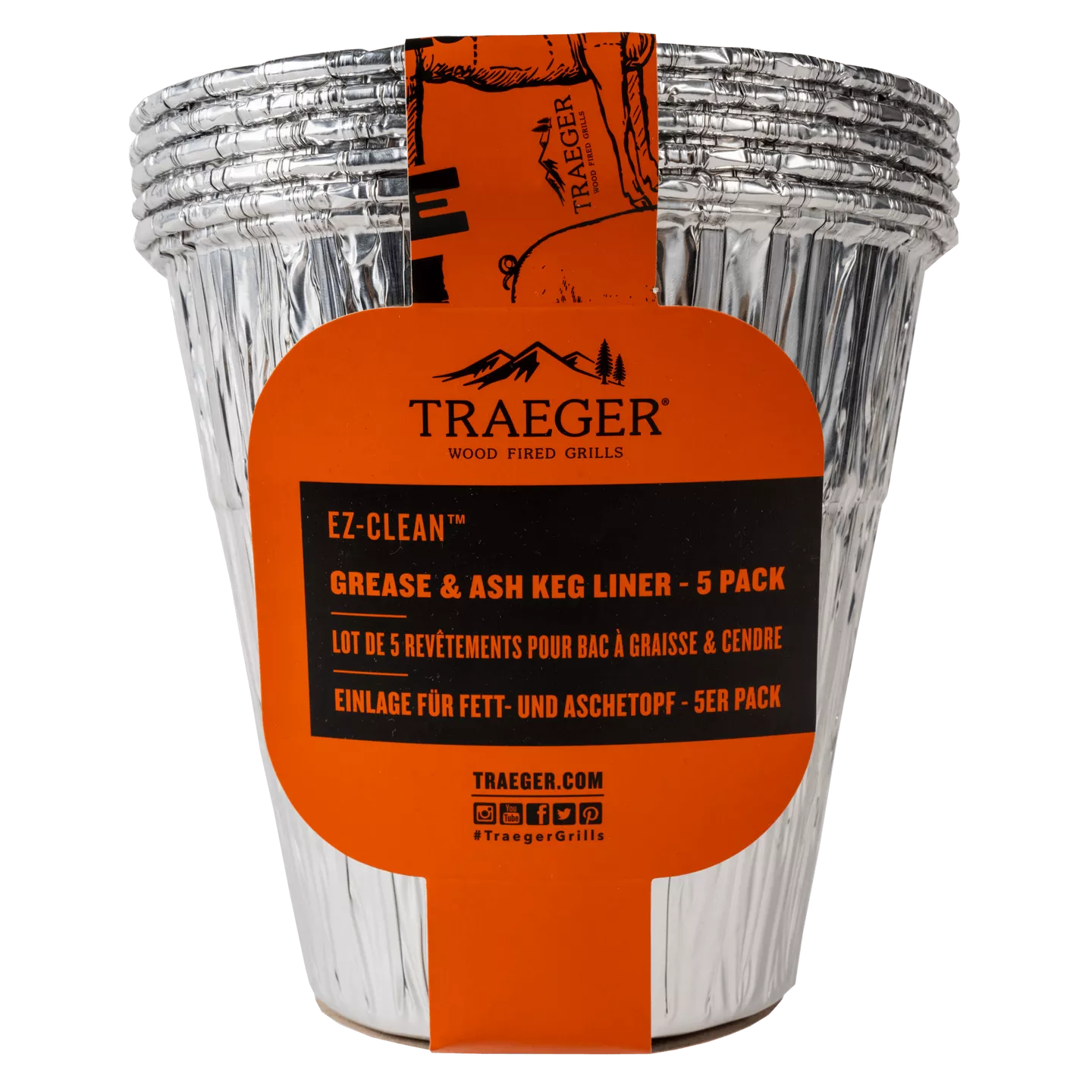 Traeger - EZ-Clean Grease & Ash Keg Liner - 5 Pack