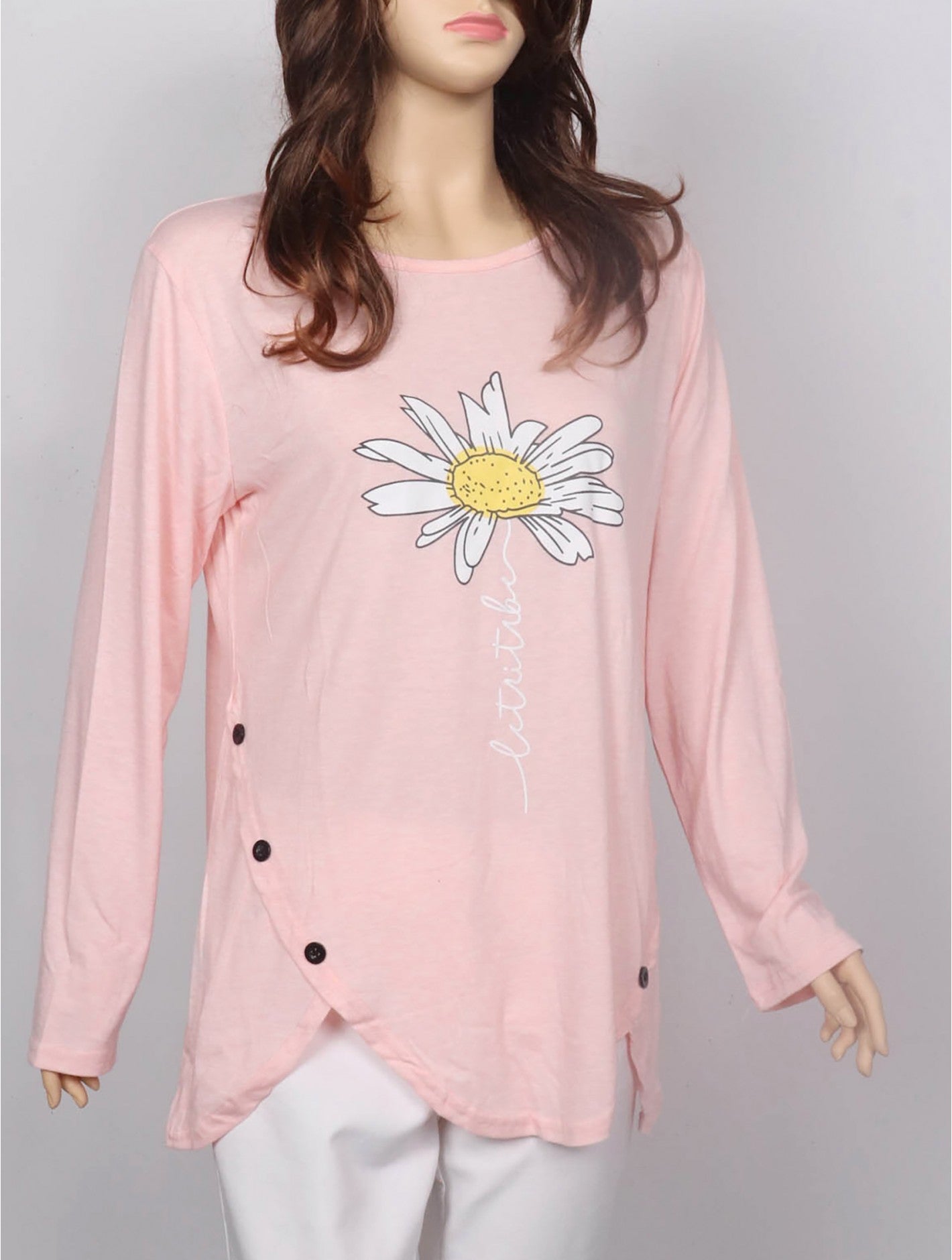 Shirt - Long Sleeved Daisy Print