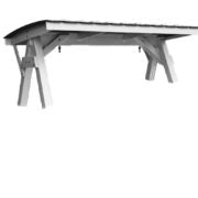 Berlin Gardens Classic Terrace Loveseat Swing w/ Vinyl A-Frame with roof