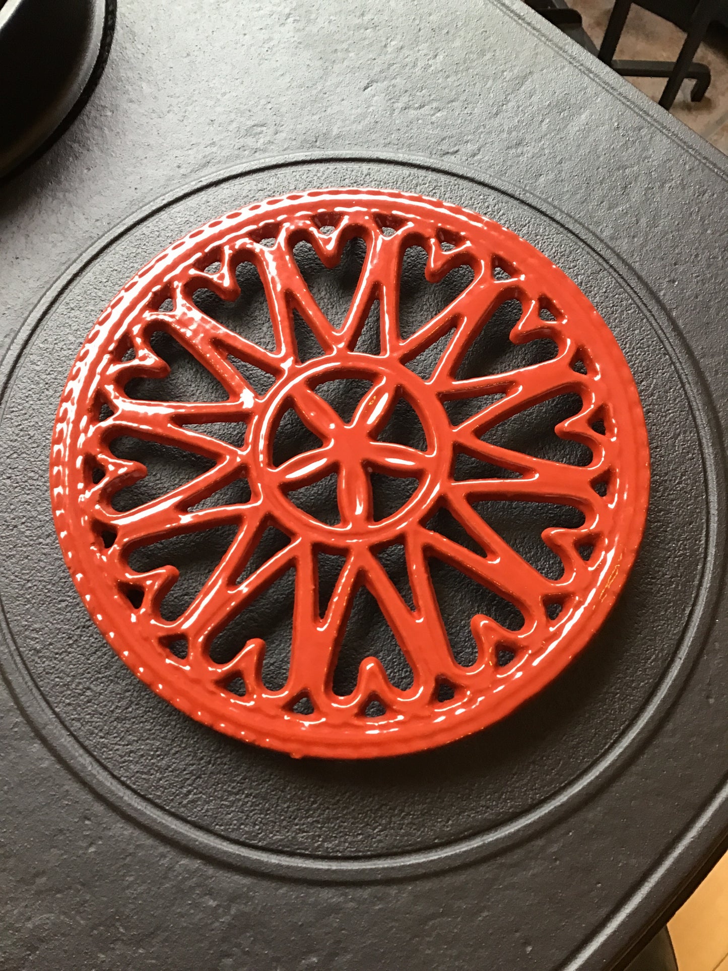 Trivet - Red Sunburst - Country Stoves and Sunrooms Ltd