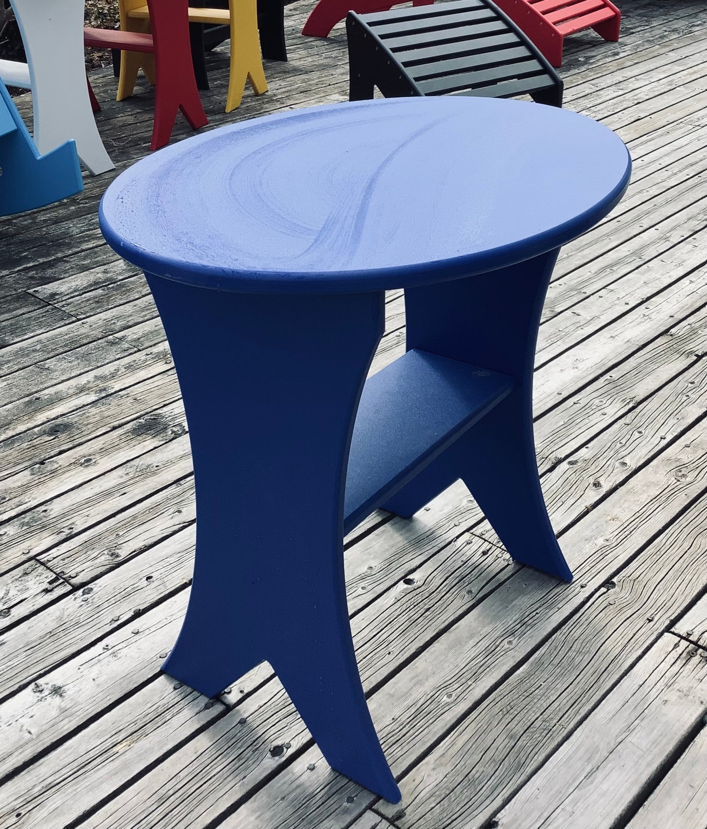 Beaver Springs Oval Side Table - Cobalt Blue