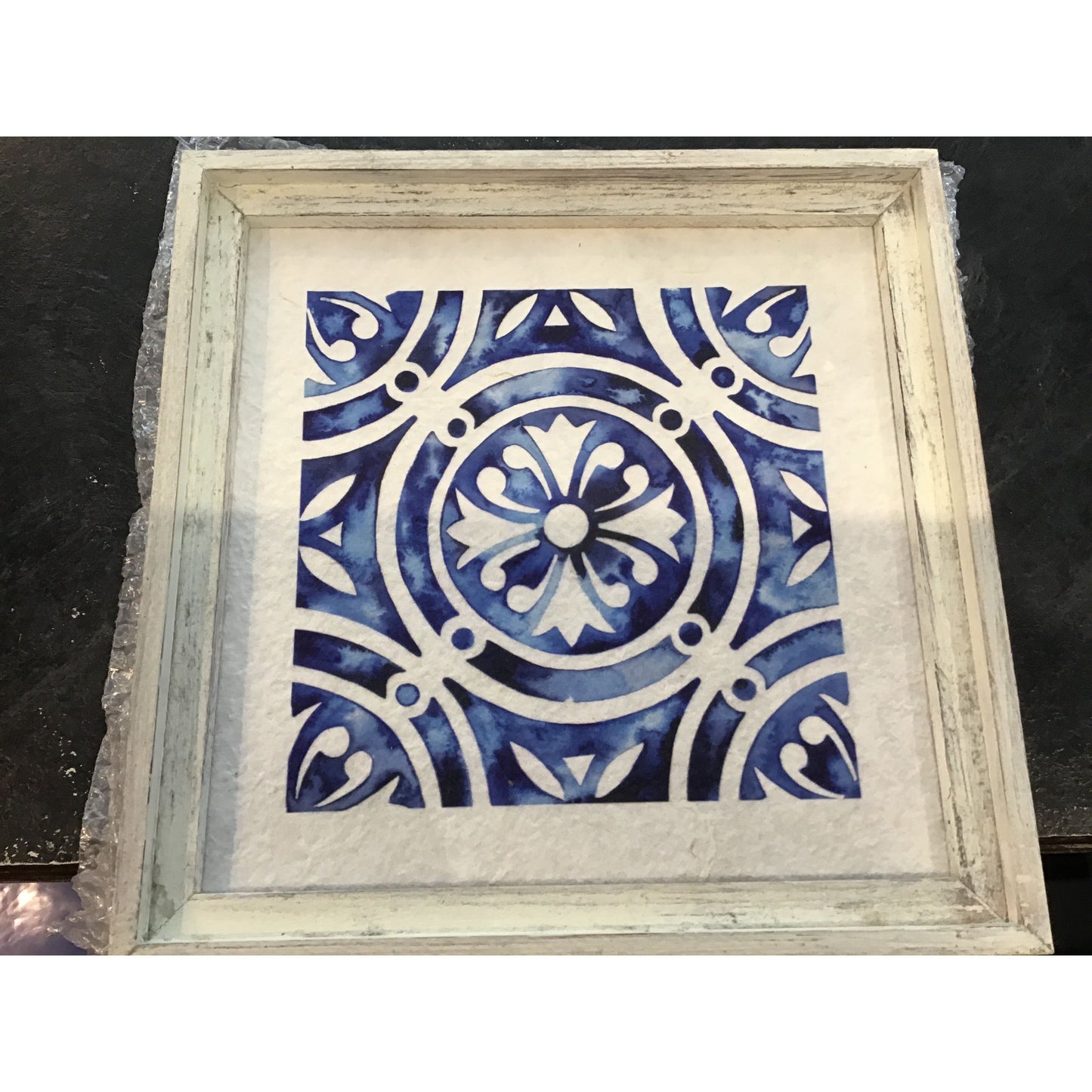 Wall Art - Framed Blue & White Watercolor