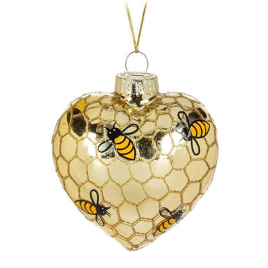 Puffy Bee Heart Ornament
