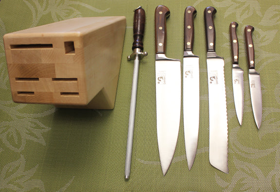 GROHMANN KNIVES - #2001FT - 7 Piece Kitchen Set  with  Block - $631.00