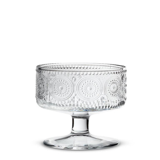 Embossed Circle Pedestal Small Bowl