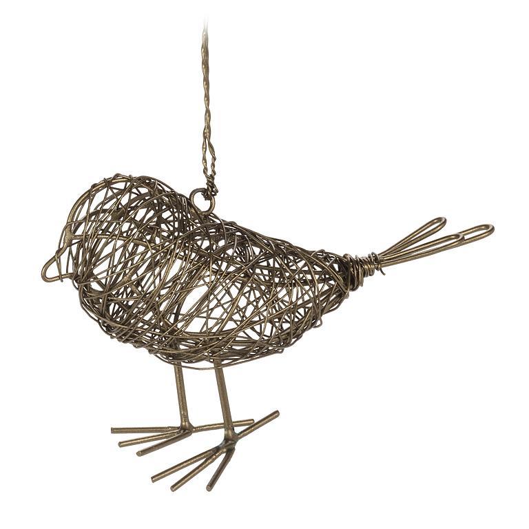 Curly Wire Bird Ornament
