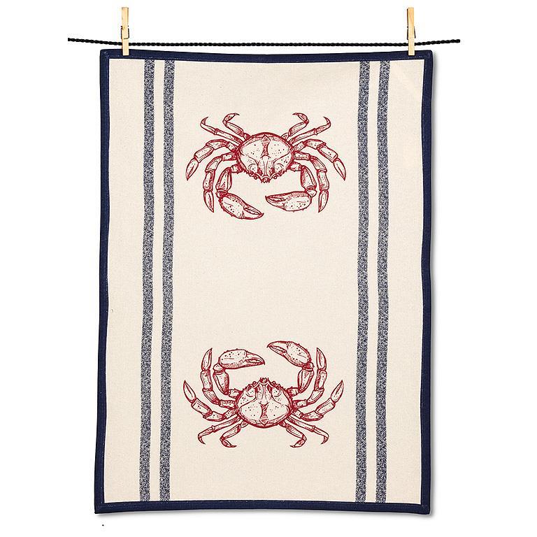 Striped Crab Kitchen Towel