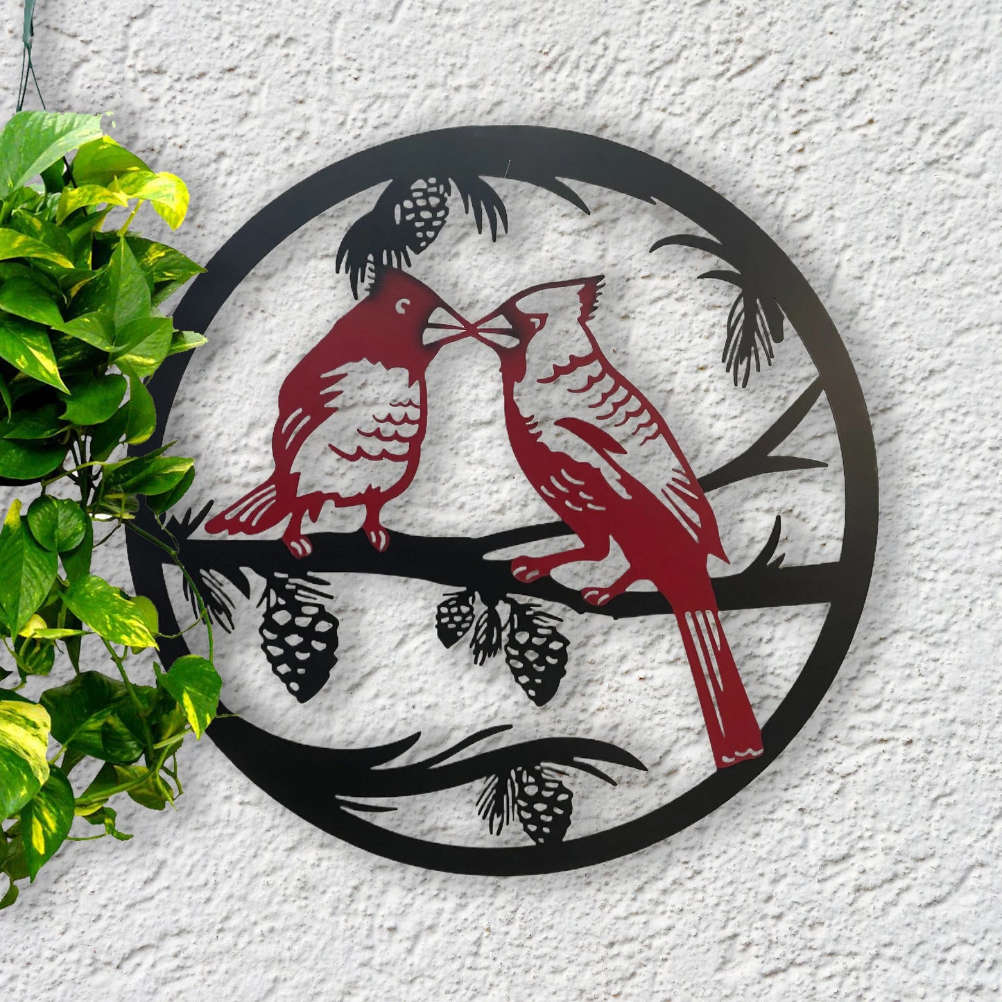 Kissing Cardinals - Metal Wall Art