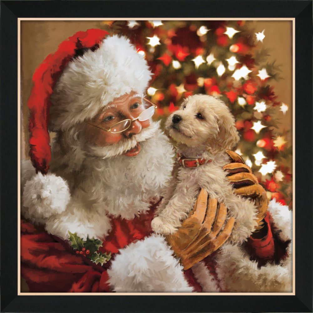 Santa's Pup Canvas Painting