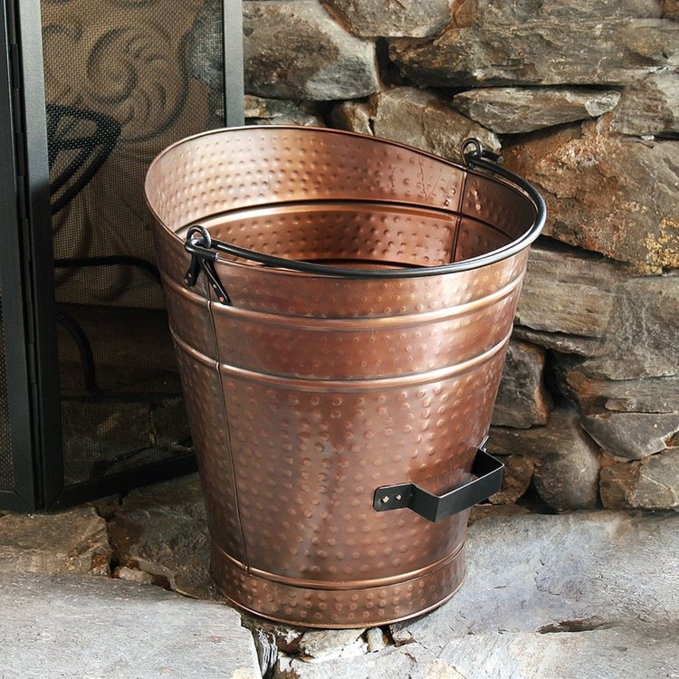 Large Hammered Copper Bucket