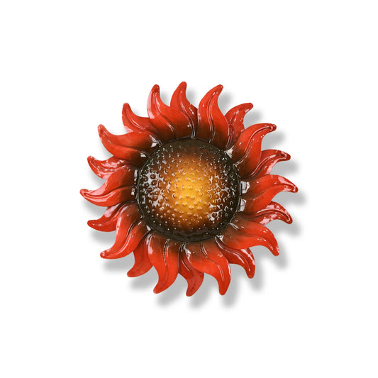 Metal 16in Orange Sunflower Wall Art