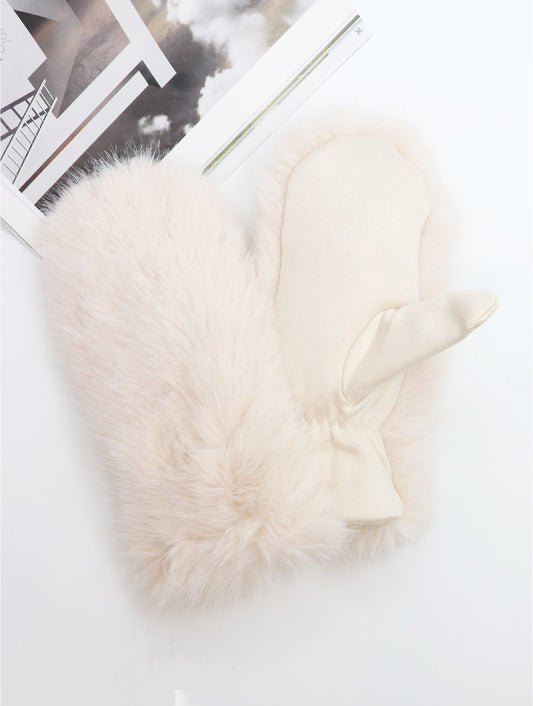 Unisex Faux Fur Mittens
