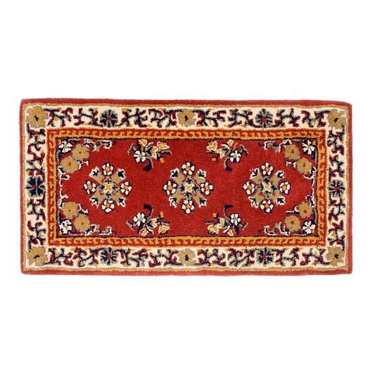 Oriental Rectangular Hearth Rug - 44x22 Burgundy