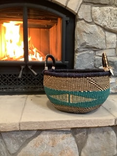 Big Blue Moma - Round Large Basket