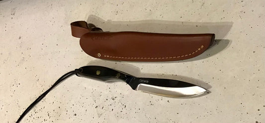 GROHMANN KNIVES - W2S #2 Trout & Bird SS Reg Open Sheath Water Buffalo Horn -  $174.00