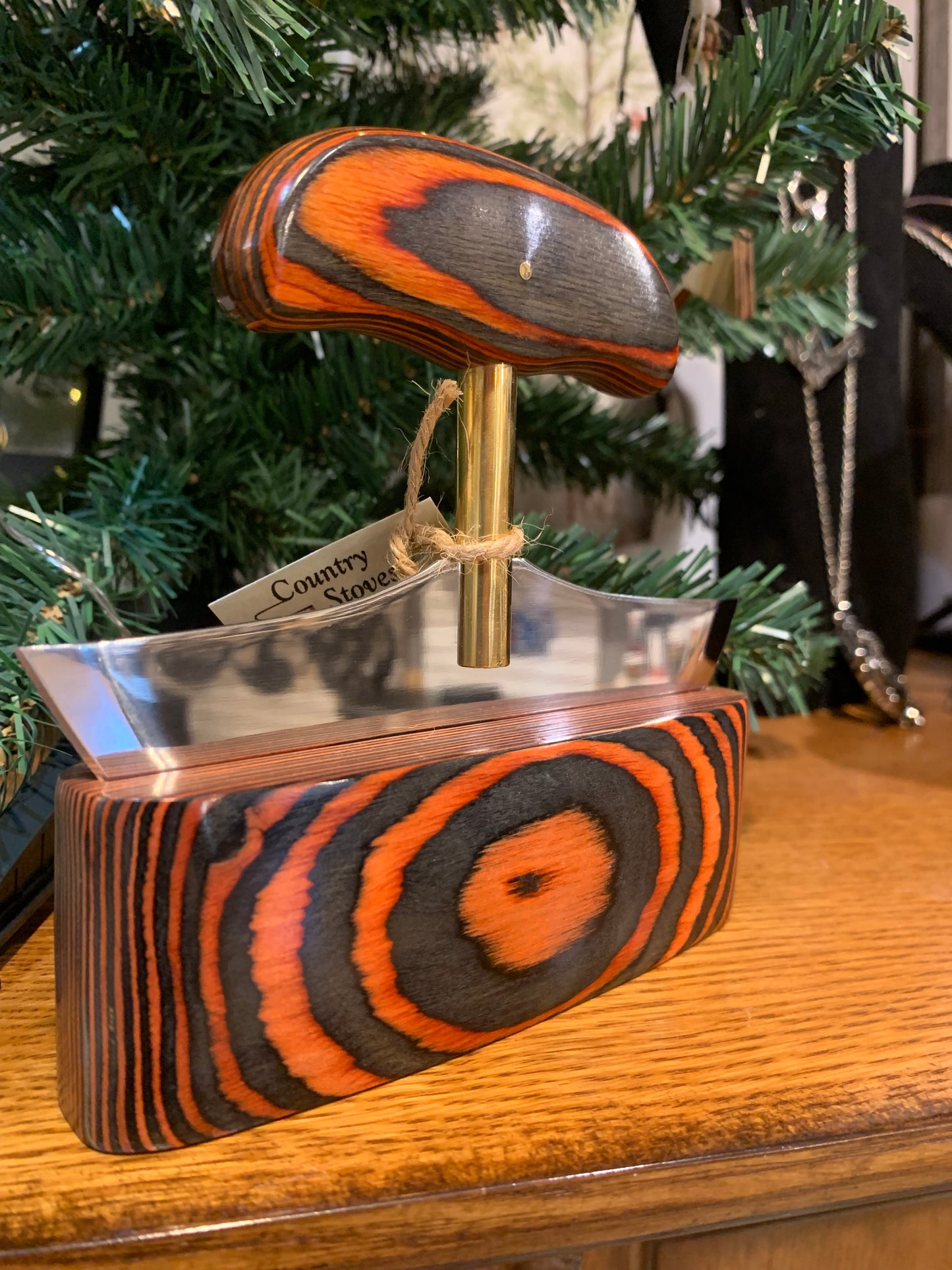 GROHMANN KNIVES - Ulu knife w/ matching block holder - $80.00