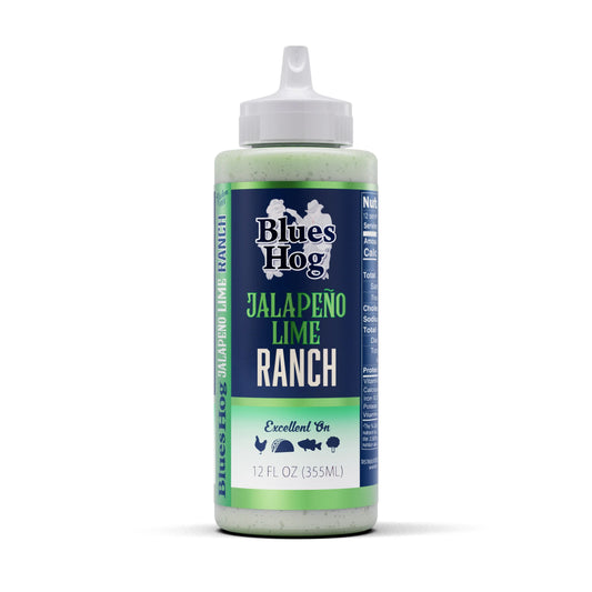 Blues Hog Jalapeño Lime Ranch Sauce, 12 oz – Creamy & Zesty Dressing, Perfect for Grilling, Tacos, Salads & Dipping, All-Natural, No High Fructose Corn Syrup, Gluten-Free