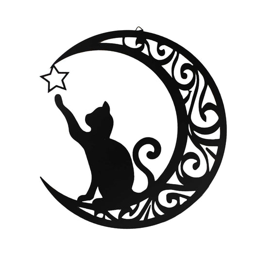 Metal Wall Art - Moon Silhouette with cat