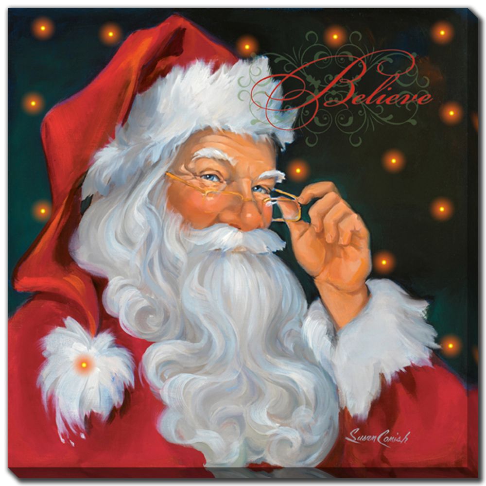 Believe Santa LED Light Up Art