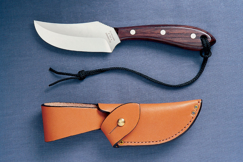 GROHMANN -Short Blade Skinner SS Blade with button tab sheath #R103S -  $147.00