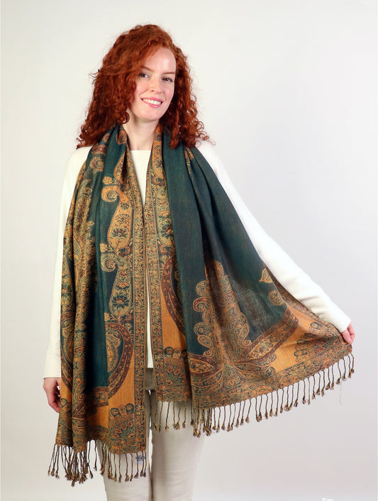 Multi Tone Paisley Pashmina Scarf