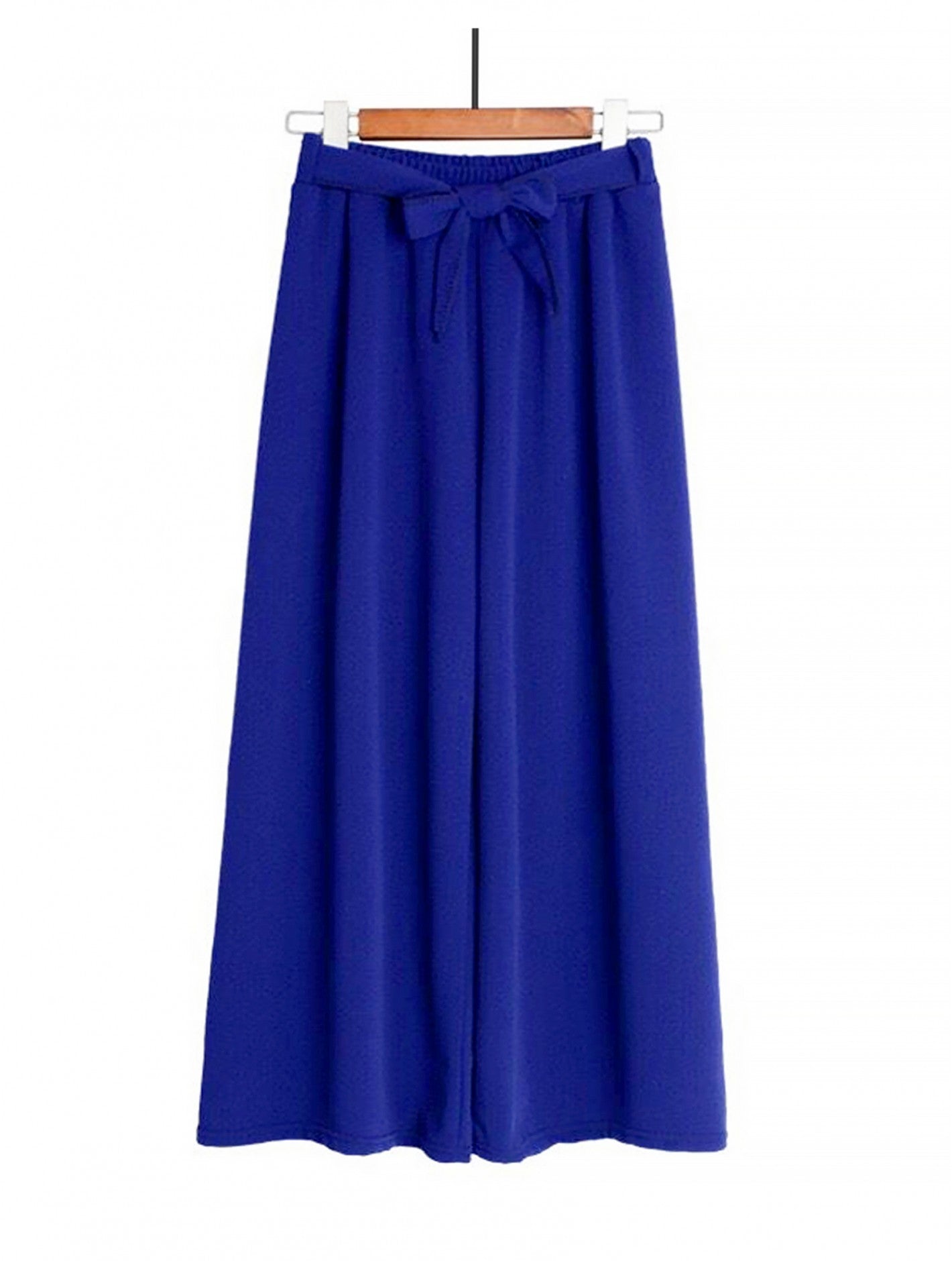Wide-Leg Cropped Pants with waist strap