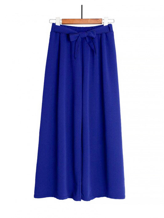 Wide-Leg Cropped Pants with waist strap