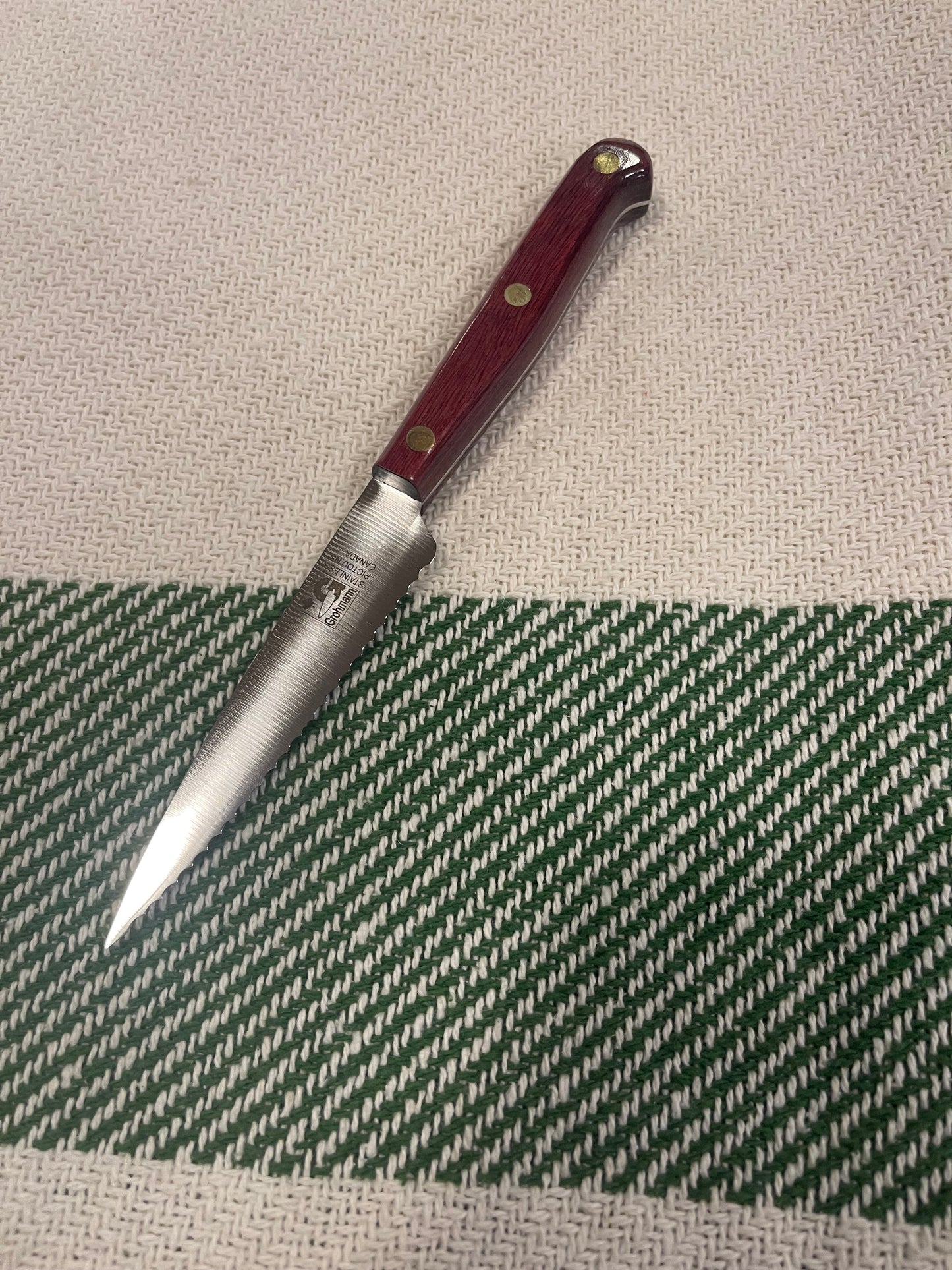 GROHMANN  KITCHEN KNIVES - X202FTW-4 4" Tomato/Steak Xtra Resin handle $82.00