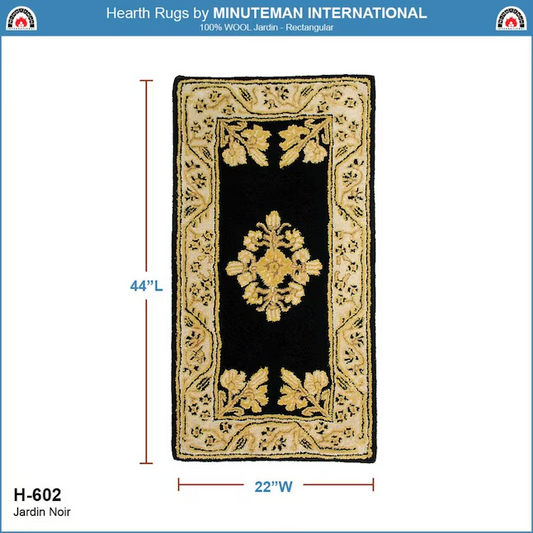 Black Rectangular Hearth Rug