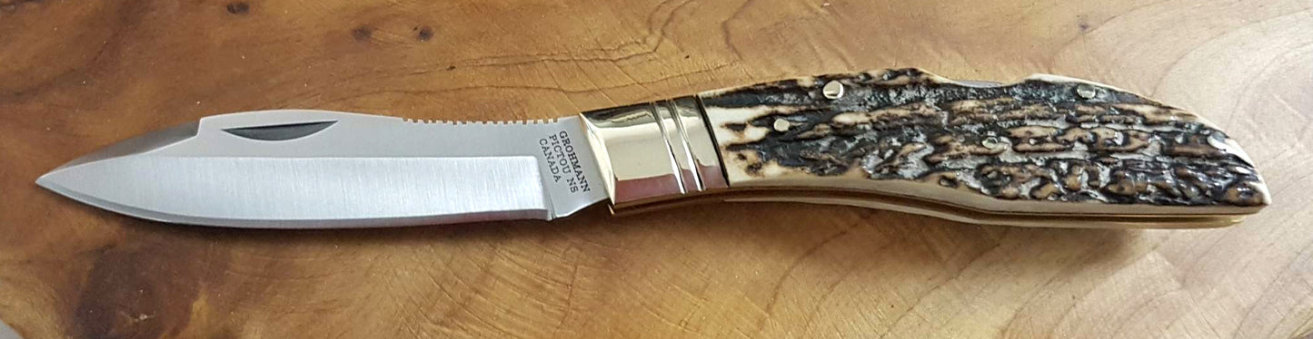 GROHMANN KNIVES - H340S - Mini Russell Lock blade w/staghorn - $184.00
