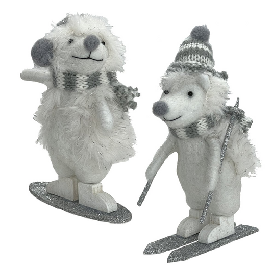 5.5" Skiing Hedgehog - White
