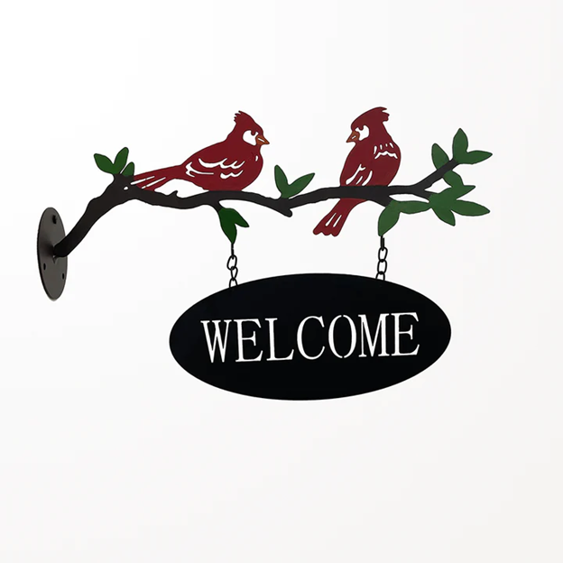 Cardinals Metal Welcome Sign