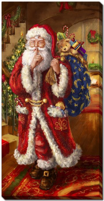 Tall Santa Printed Canvas