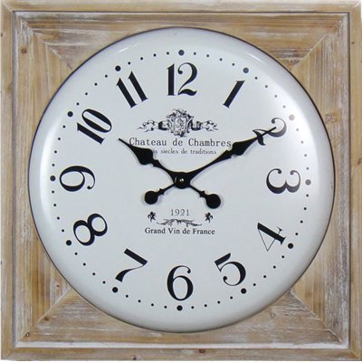 Clock - Natural Wood Frame w/ White Face